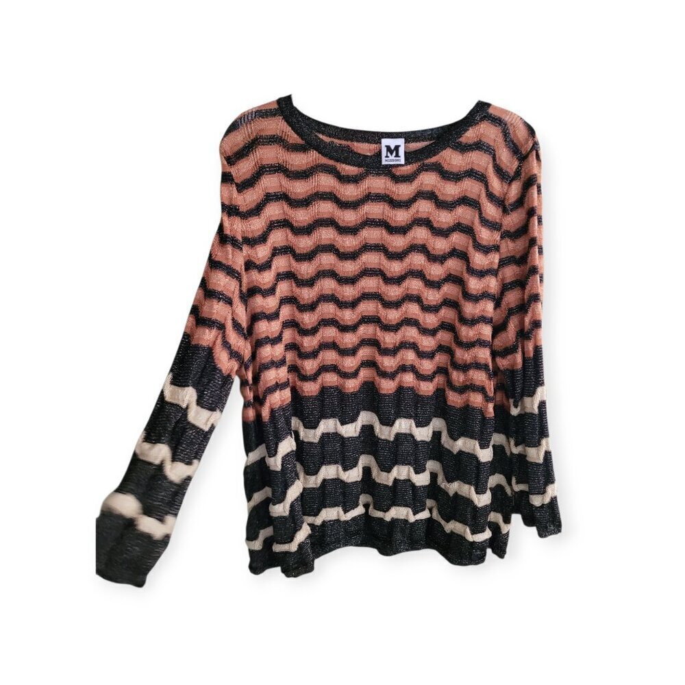 M Missoni Multicolor Lurex Knit Top Womens Medium/Large Italian Designer Glam - Picture 3 of 13